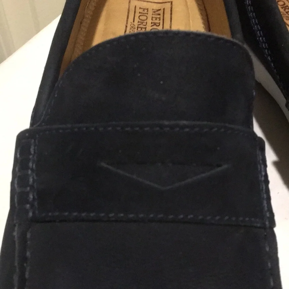 Mercanti Fiorentini mens Navy Suede slip on Loafers made in Brazil size 10